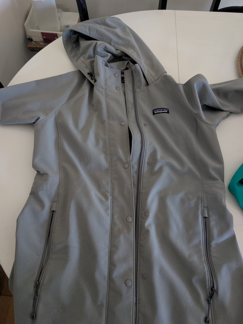 Patagonia Women's Light Gray Hooded Softshell Coat